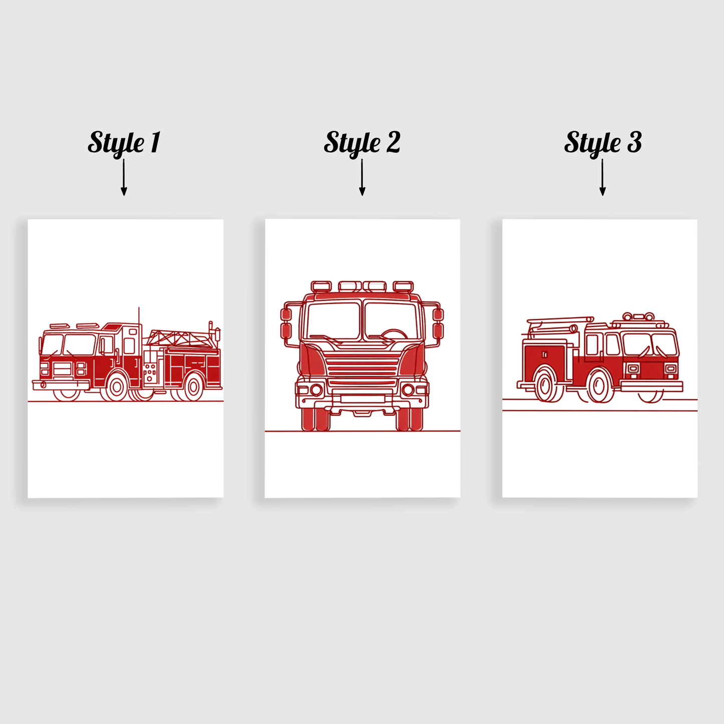 Fire Engine Print Set