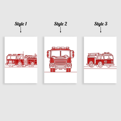 Fire Engine Print Set
