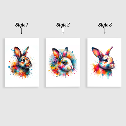 Colourful Rabbit Print Set