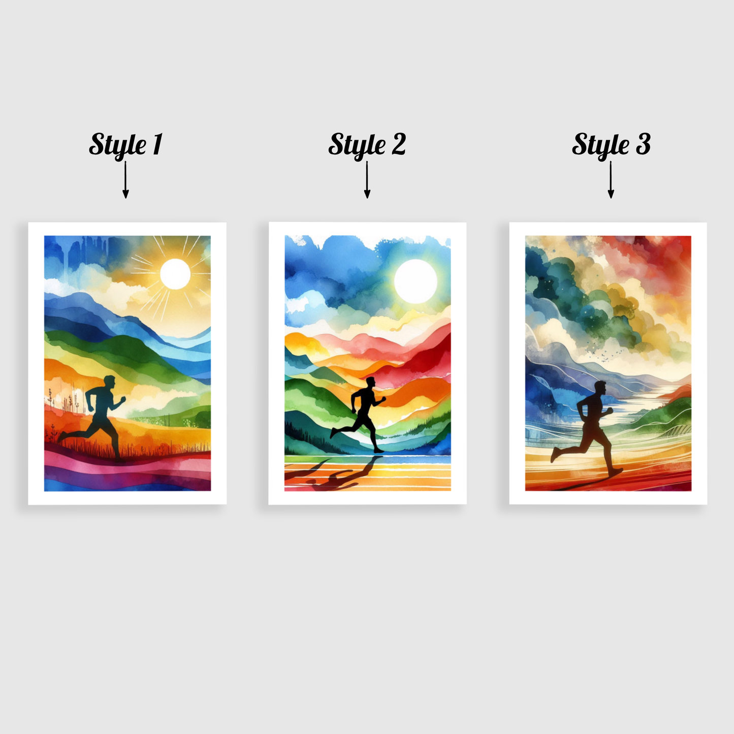 Colourful Running Print Set
