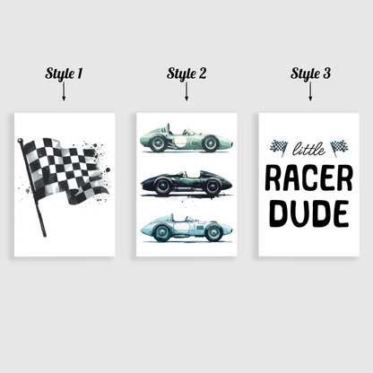 Little Racer Dude Print Set