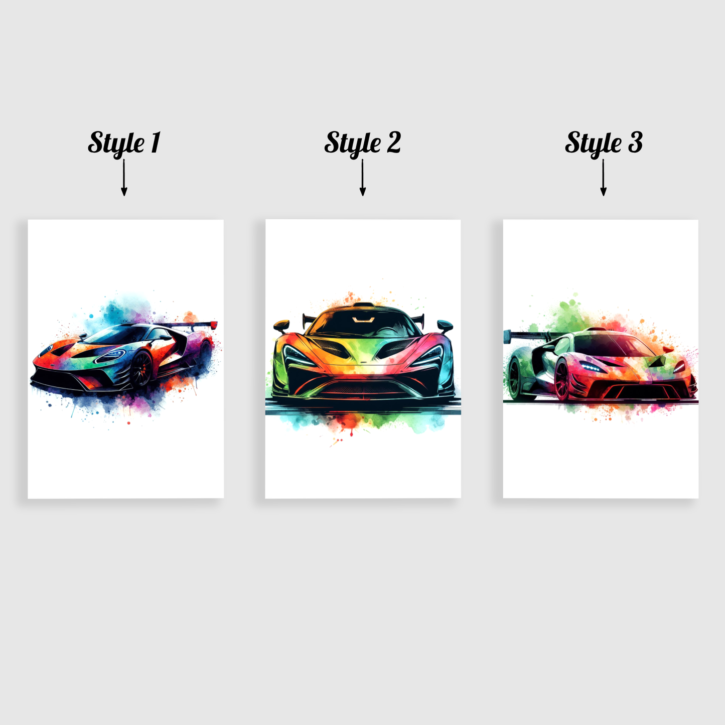 Multicoloured Car Print Set