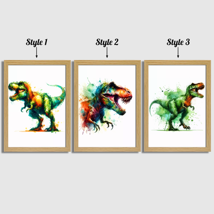 Watercolour Dinosaur Print Set