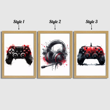Red Gaming Print Set
