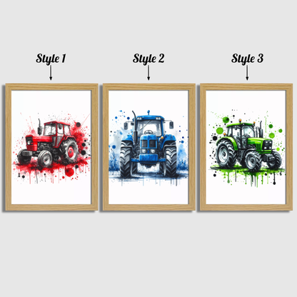 Watercolour Tractor Print Set