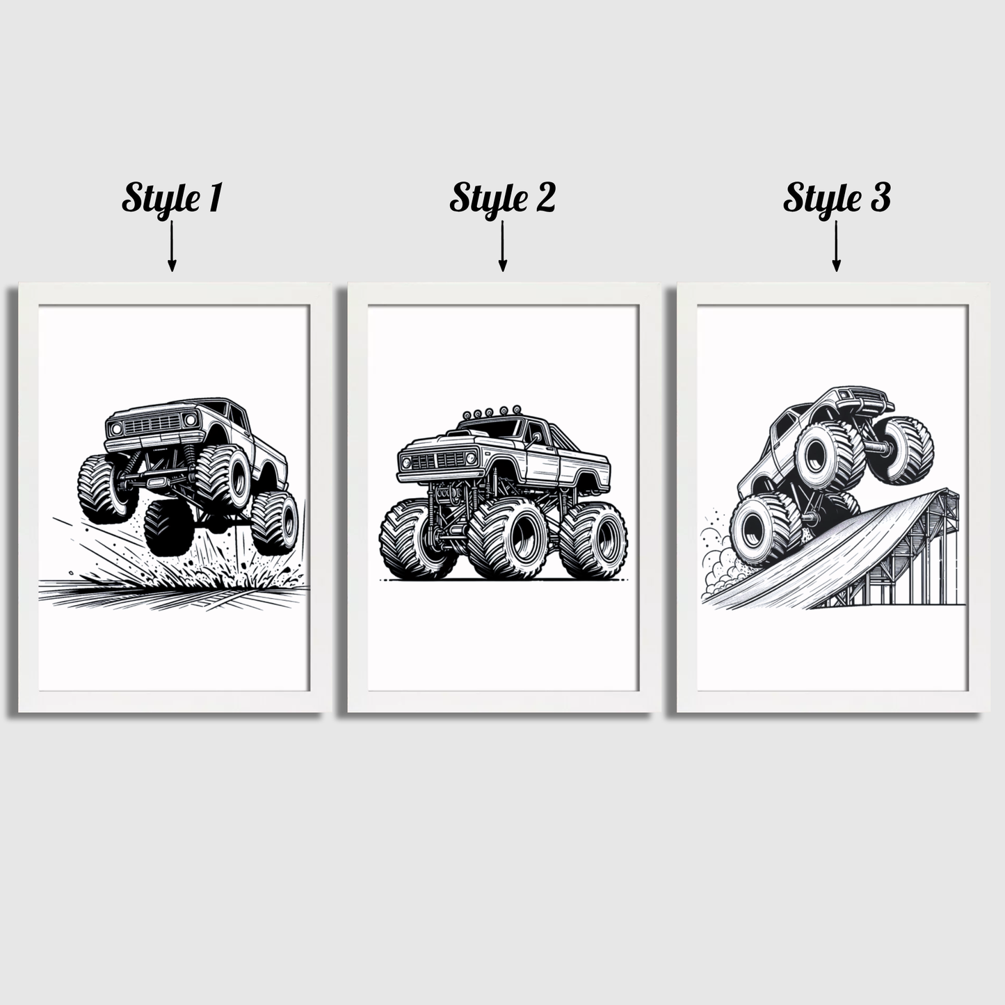 Monster Truck Print Set