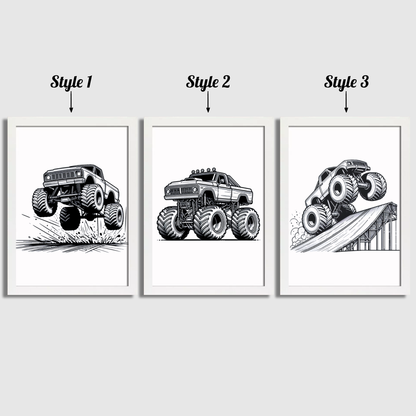 Monster Truck Print Set