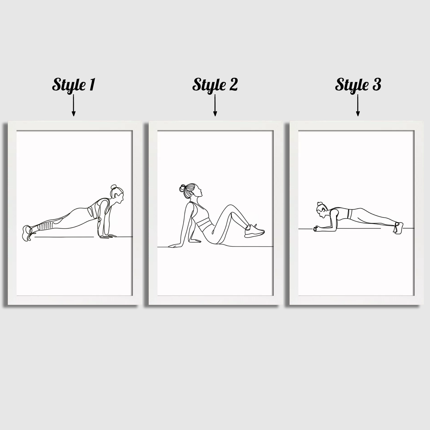 Women's Exercise Line Art Print Set