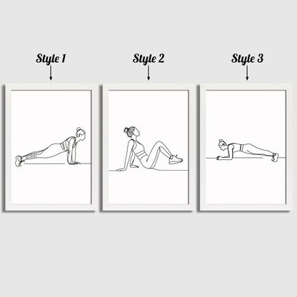 Women's Exercise Line Art Print Set