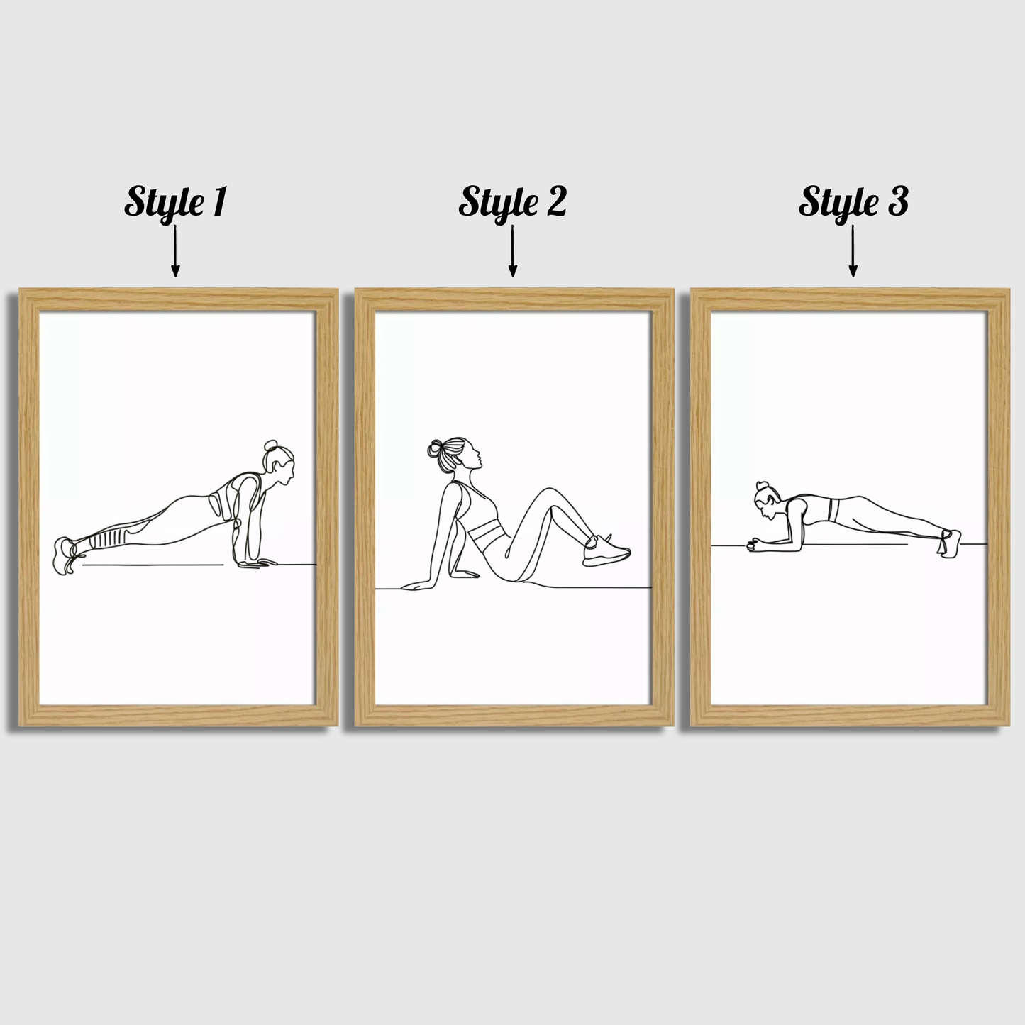Women's Exercise Line Art Print Set