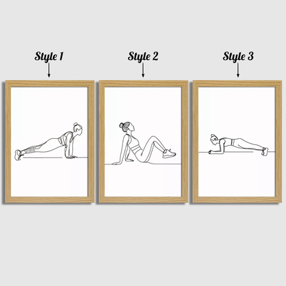 Women's Exercise Line Art Print Set