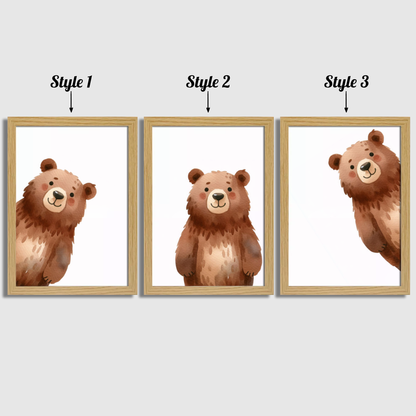 Peeking Bear Print Set