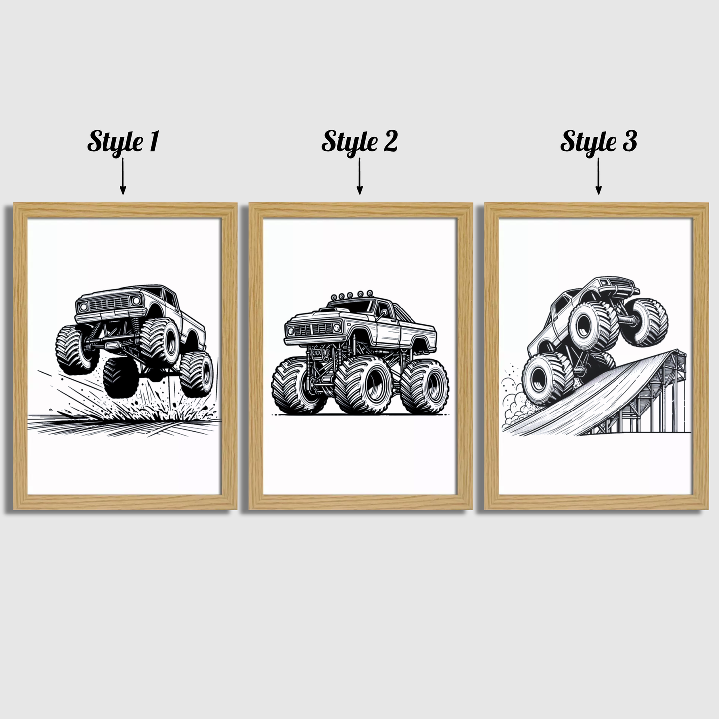 Monster Truck Print Set