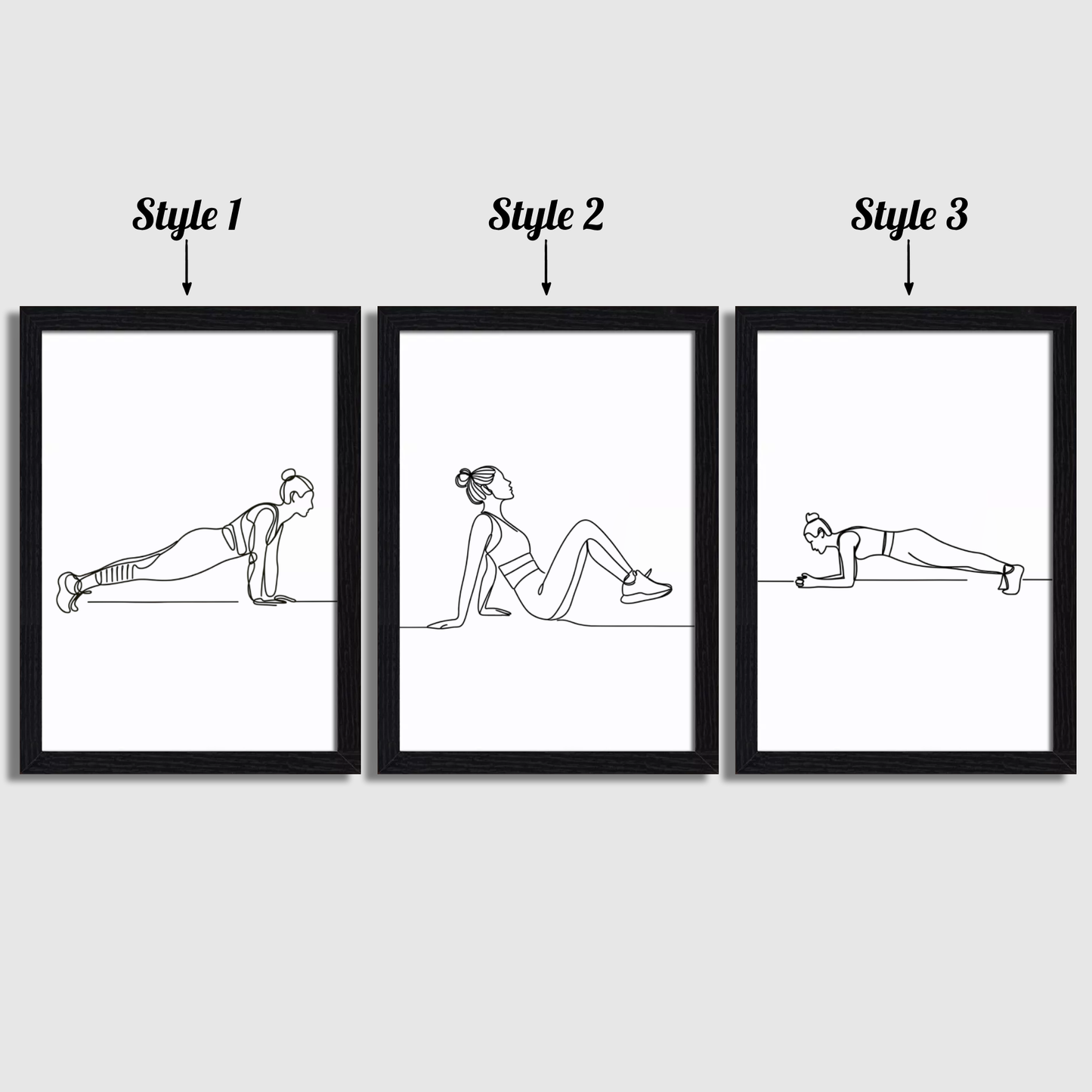 Women's Exercise Line Art Print Set