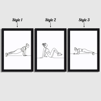 Women's Exercise Line Art Print Set