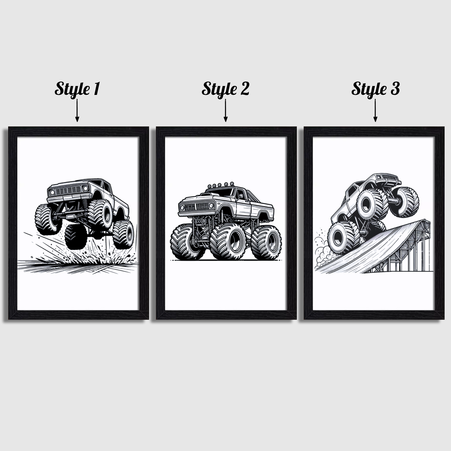 Monster Truck Print Set