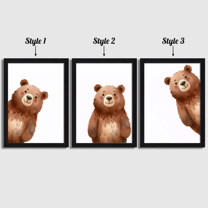 Peeking Bear Print Set