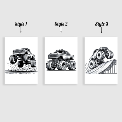 Monster Truck Print Set