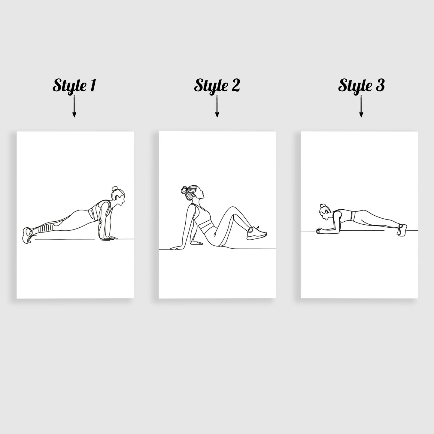 Women's Exercise Line Art Print Set