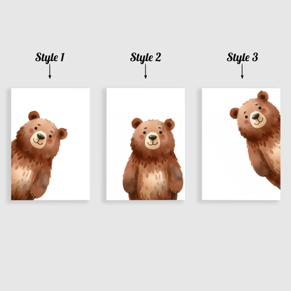 Peeking Bear Print Set