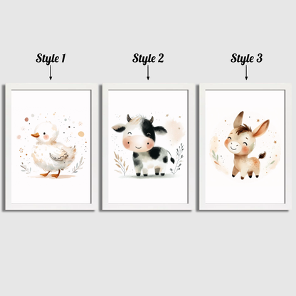Nursery Farm Animal Print Set