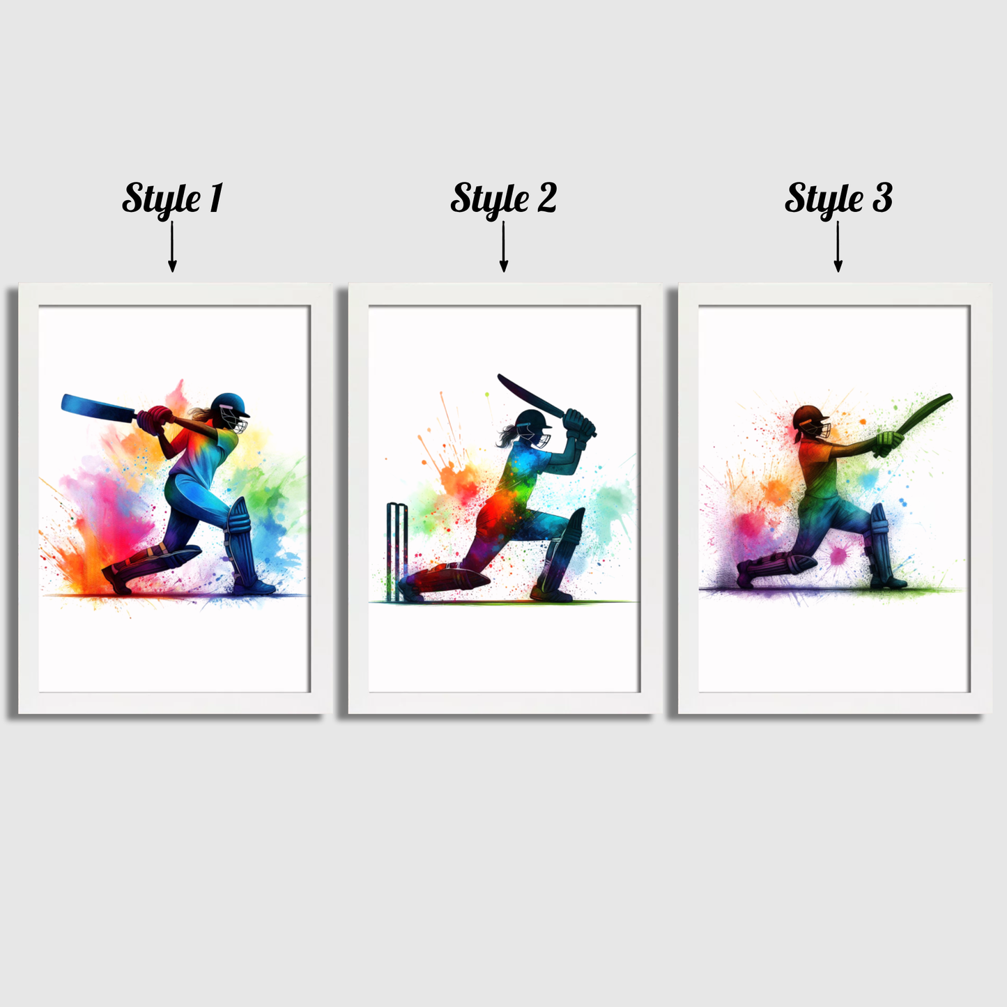 Girls Colourful Cricket Print Set