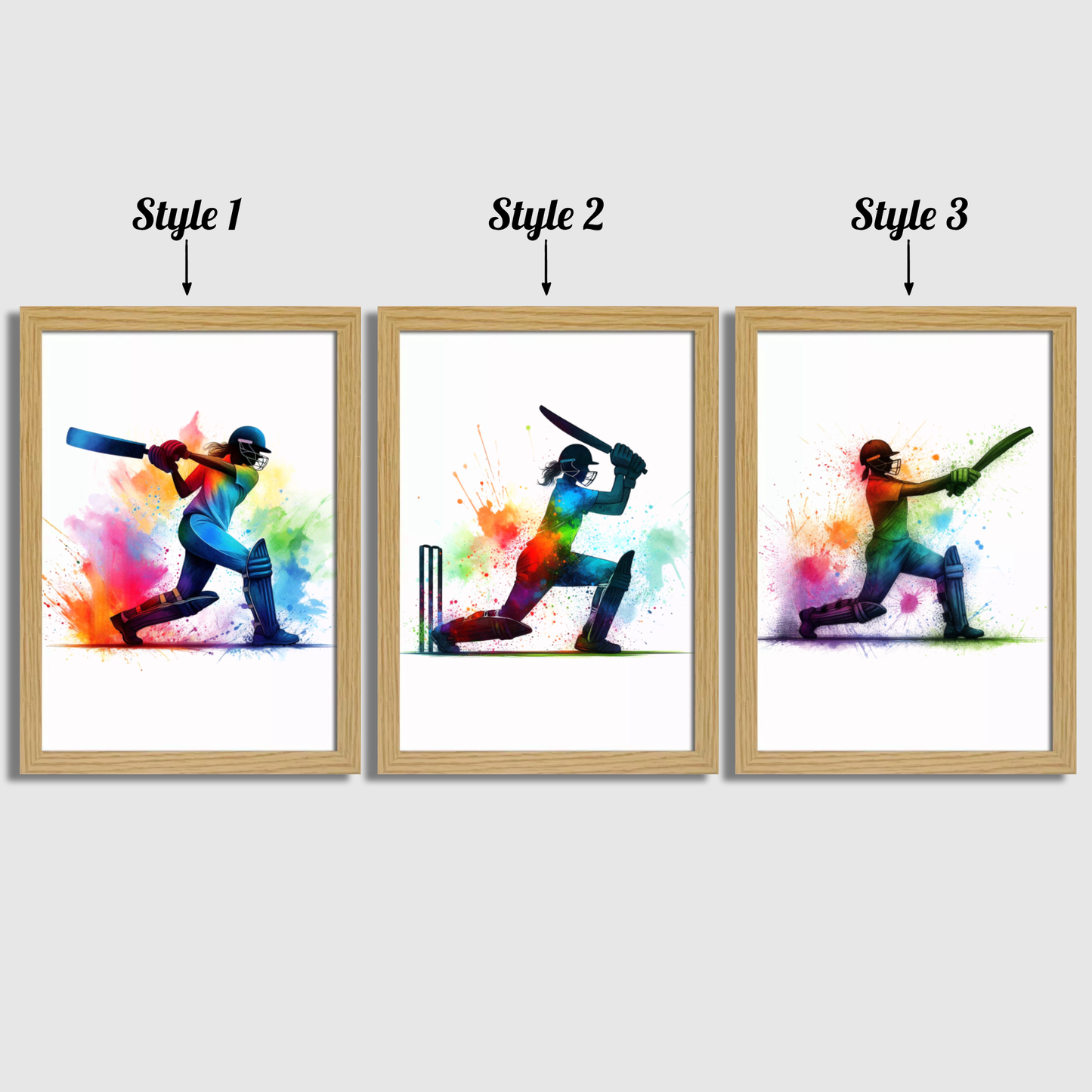 Girls Colourful Cricket Print Set