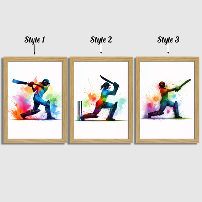 Girls Colourful Cricket Print Set