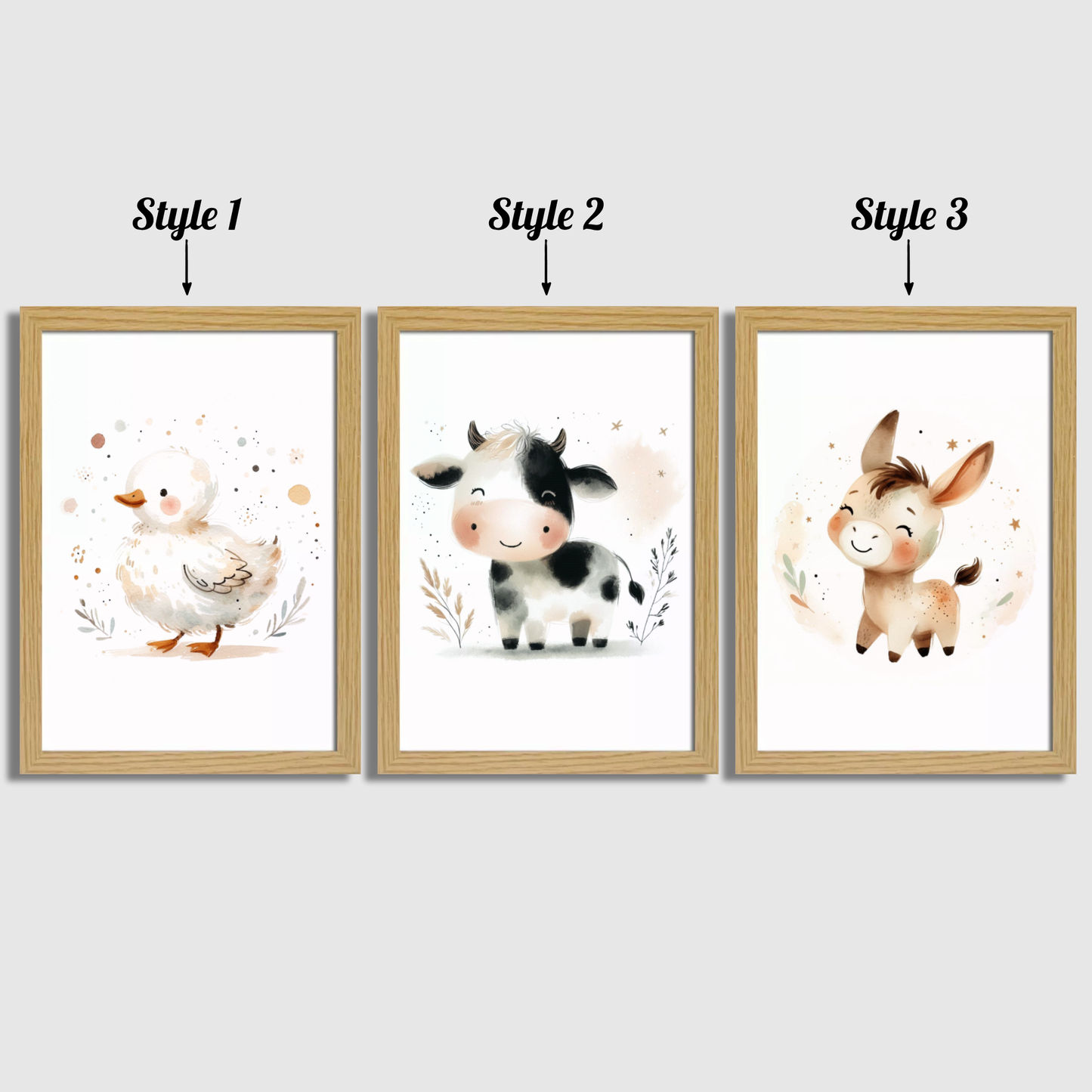 Nursery Farm Animal Print Set