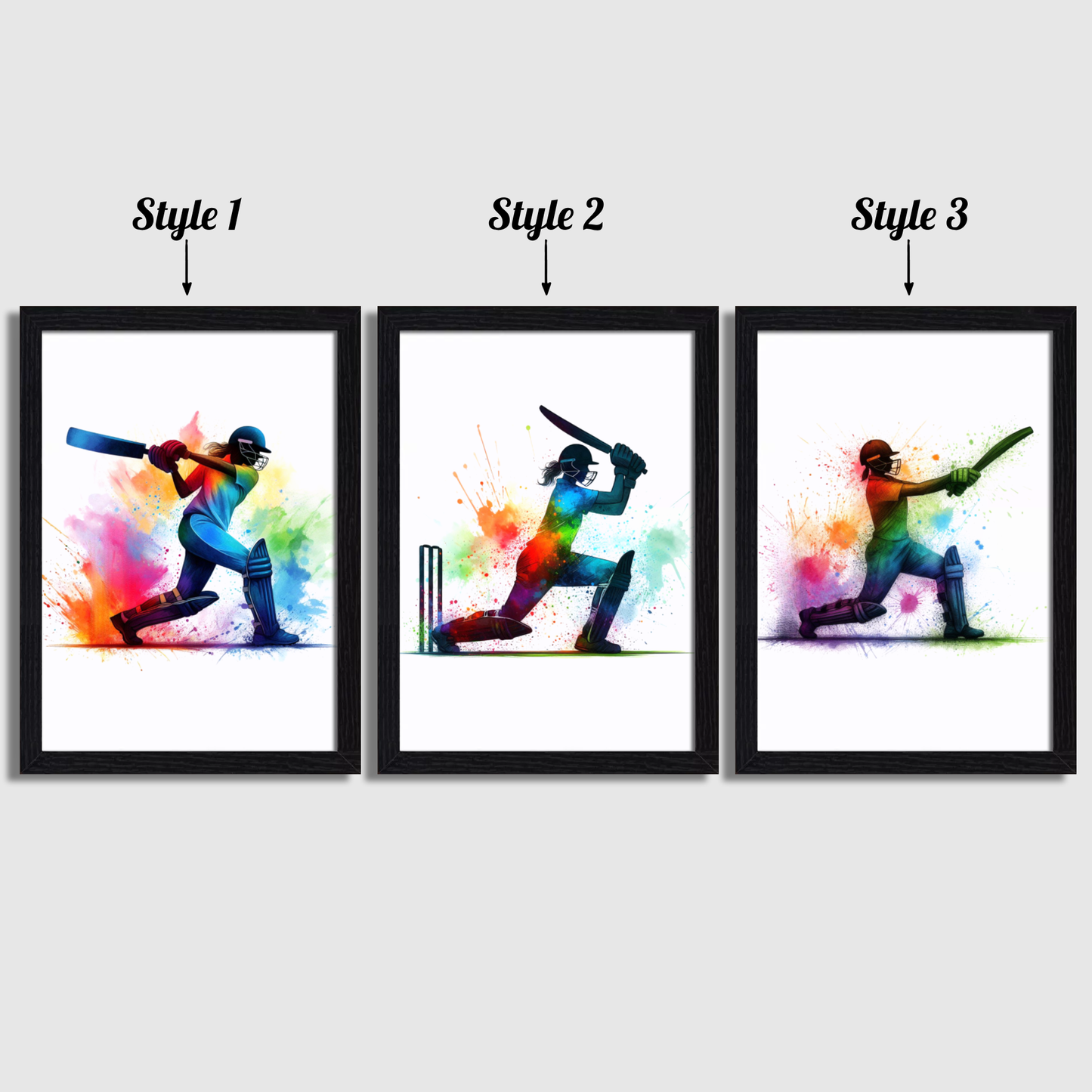 Girls Colourful Cricket Print Set