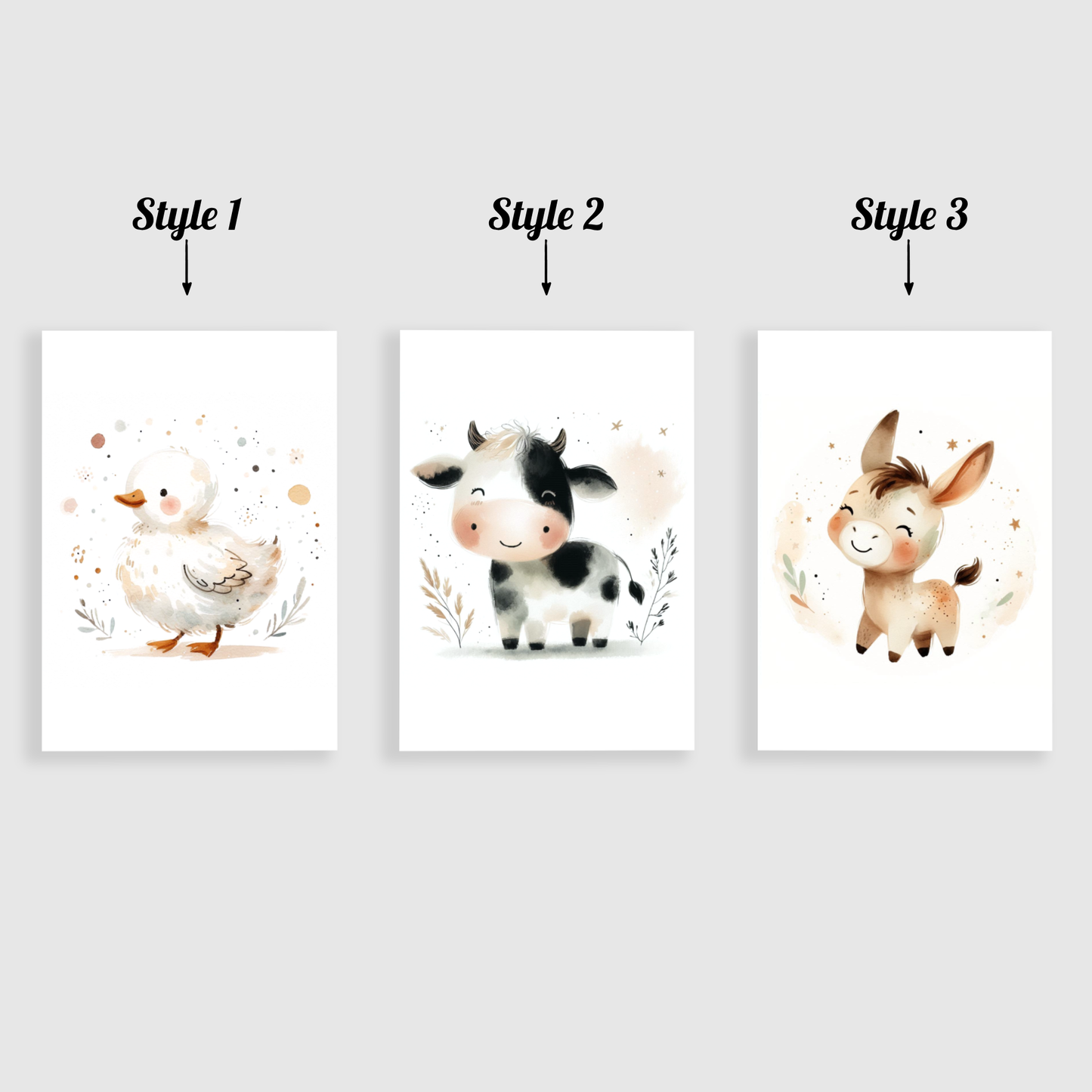 Nursery Farm Animal Print Set