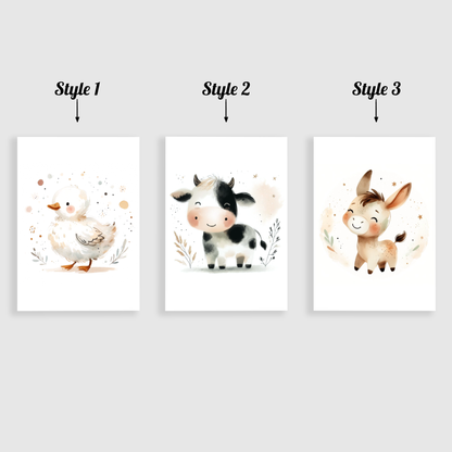 Nursery Farm Animal Print Set