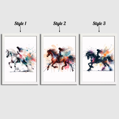 Girls Horse Riding Print Set