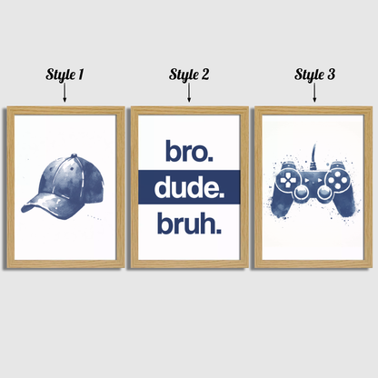 Bro Dude Bruh Print Set