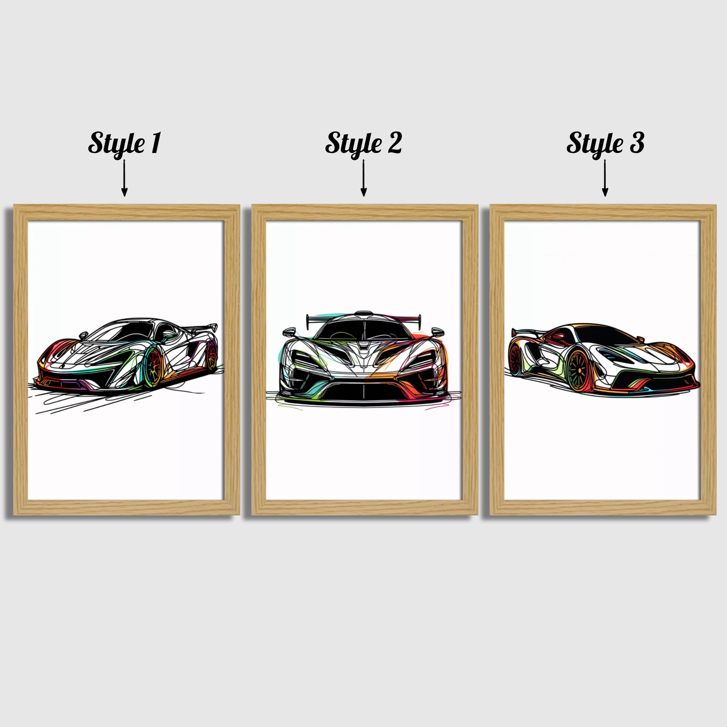 Colourful Car Print Set