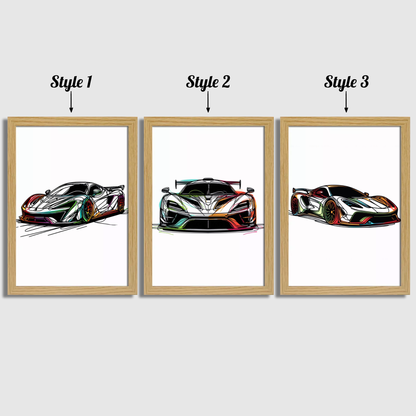 Colourful Car Print Set