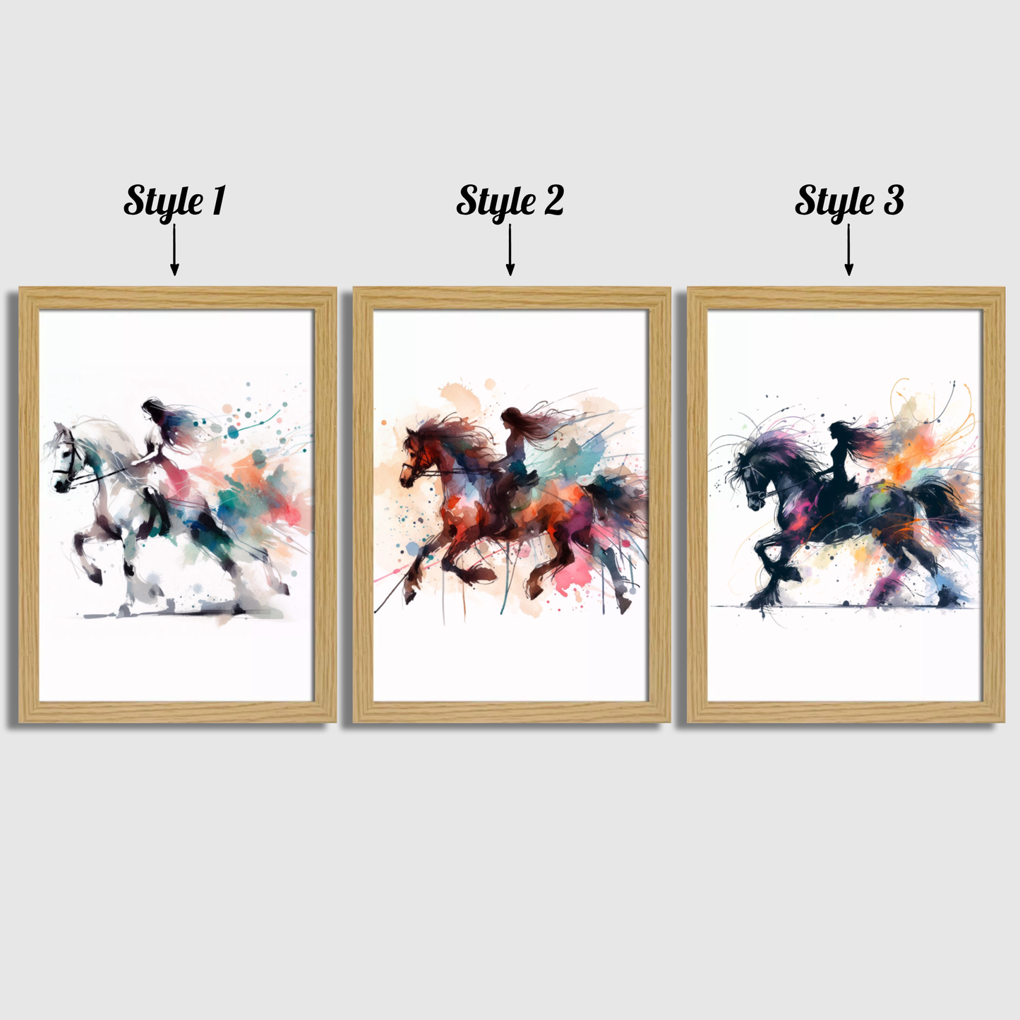 Girls Horse Riding Print Set