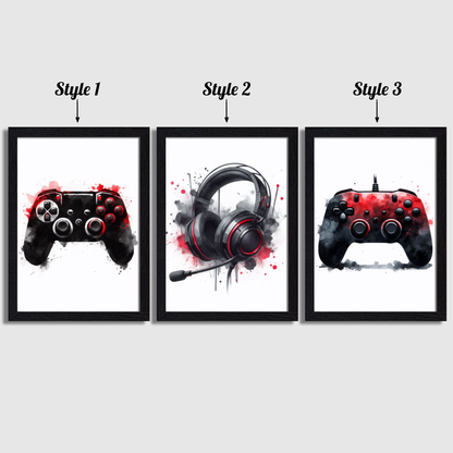 Red Gaming Print Set