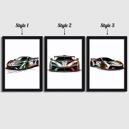 Colourful Car Print Set