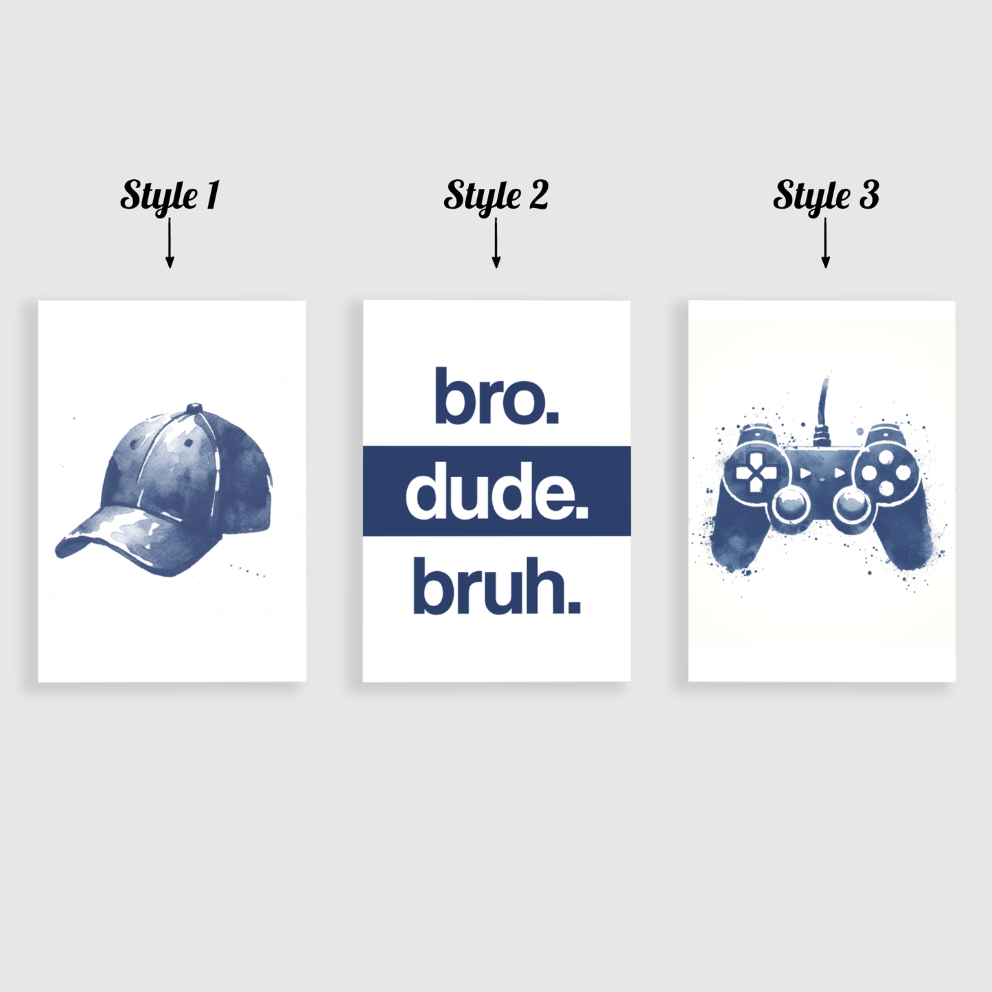Bro Dude Bruh Print Set