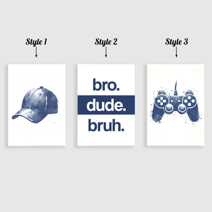Bro Dude Bruh Print Set