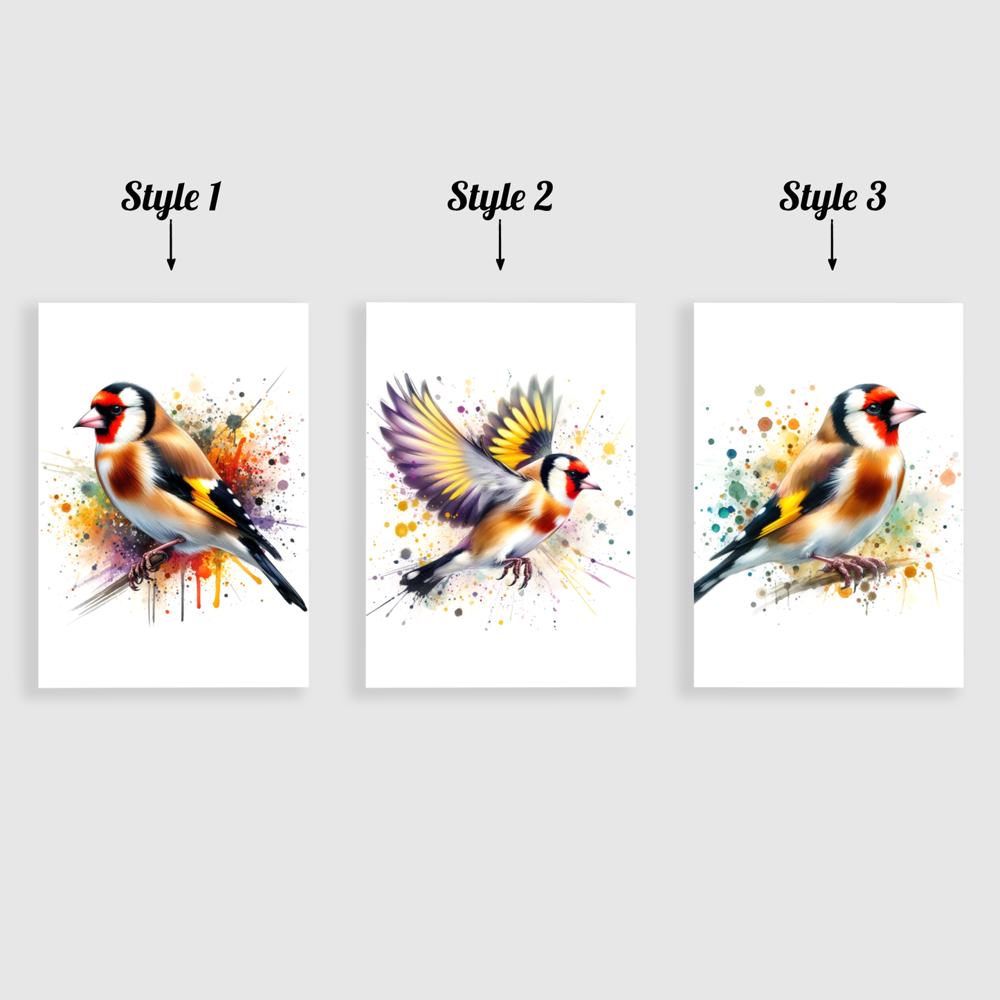 Watercolour Goldfinch Print Set