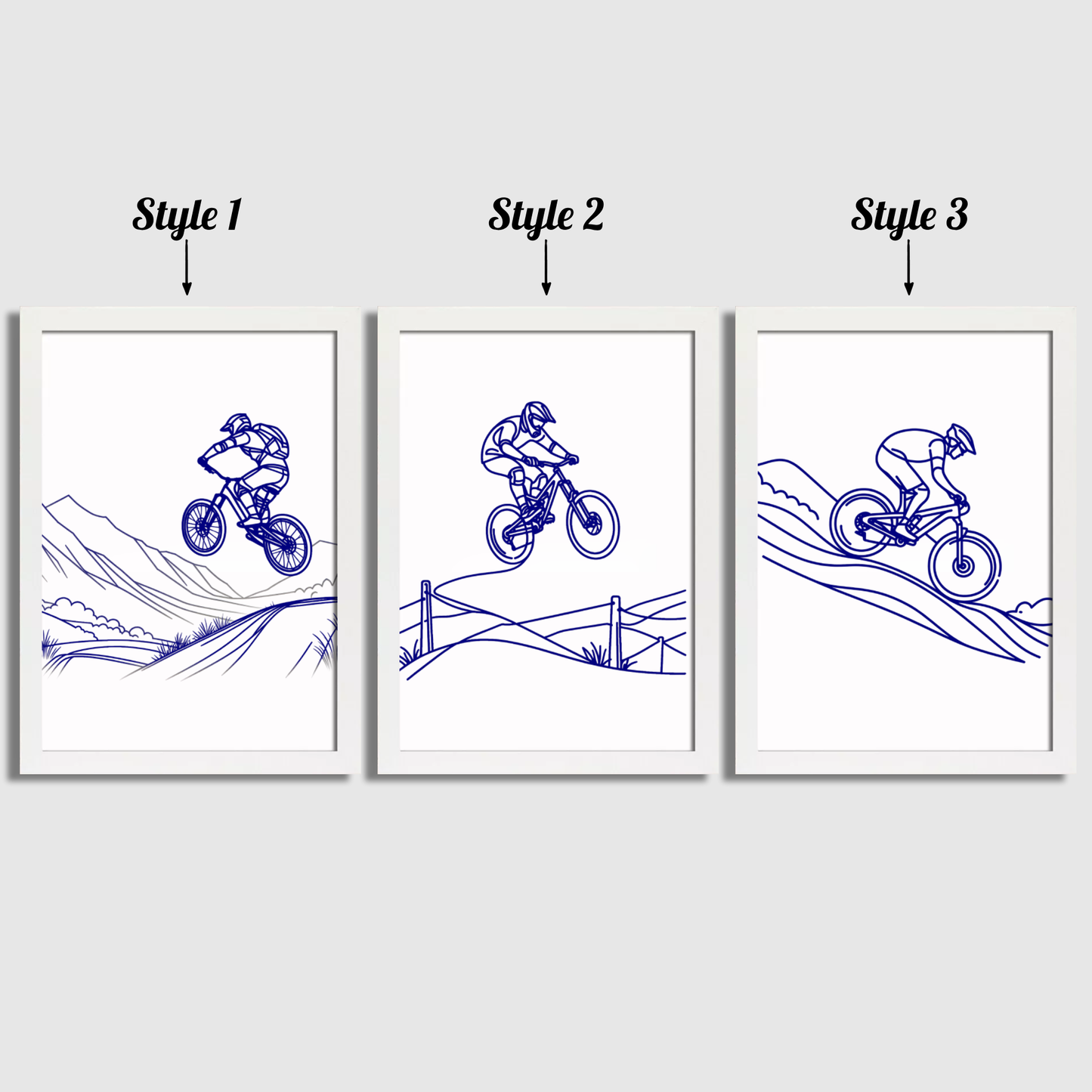 Blue Biking Print Set
