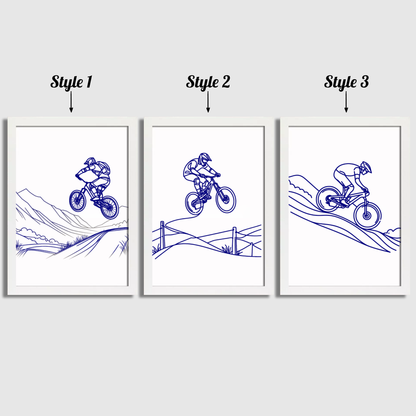 Blue Biking Print Set