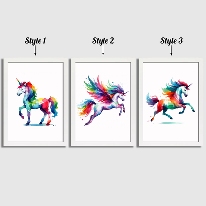 Colourful Unicorn Print Set