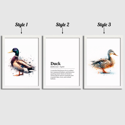 Duck Definition Print Set