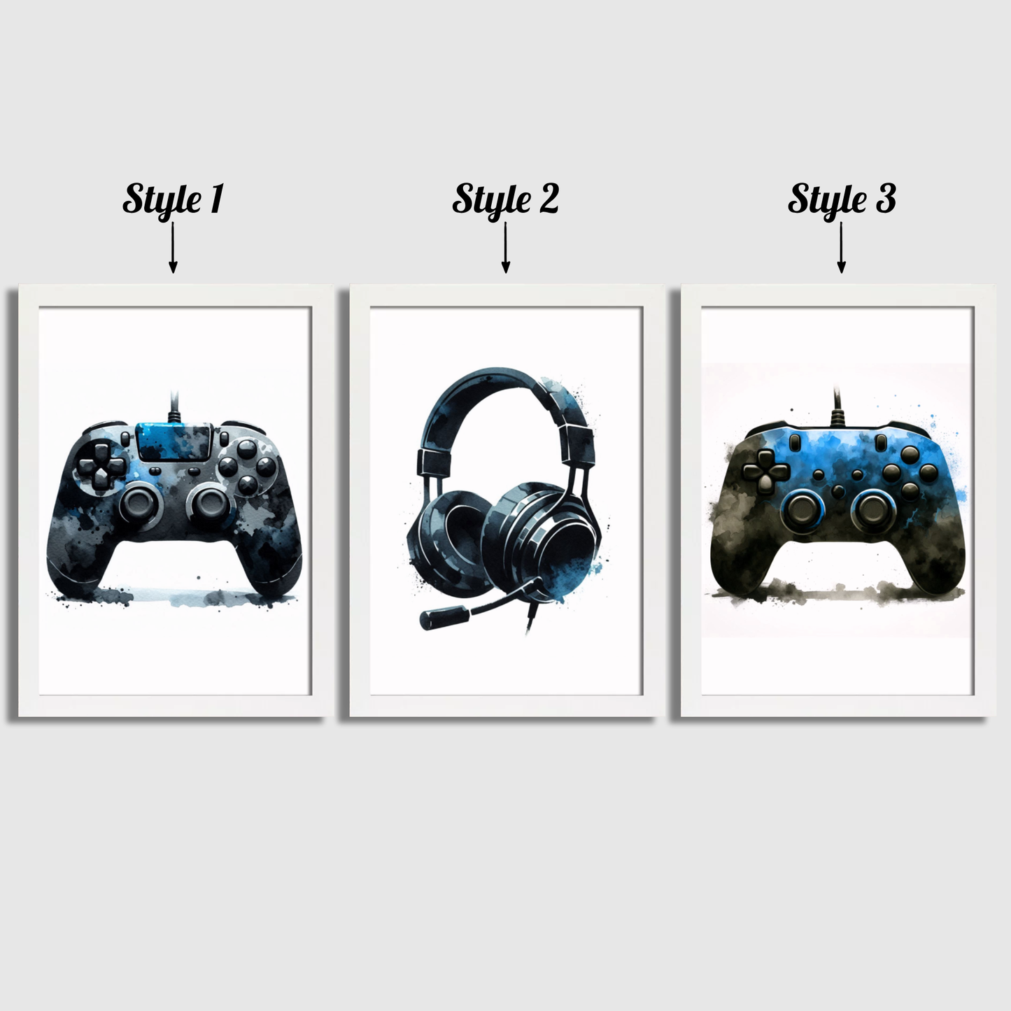 Blue Gaming Print Set