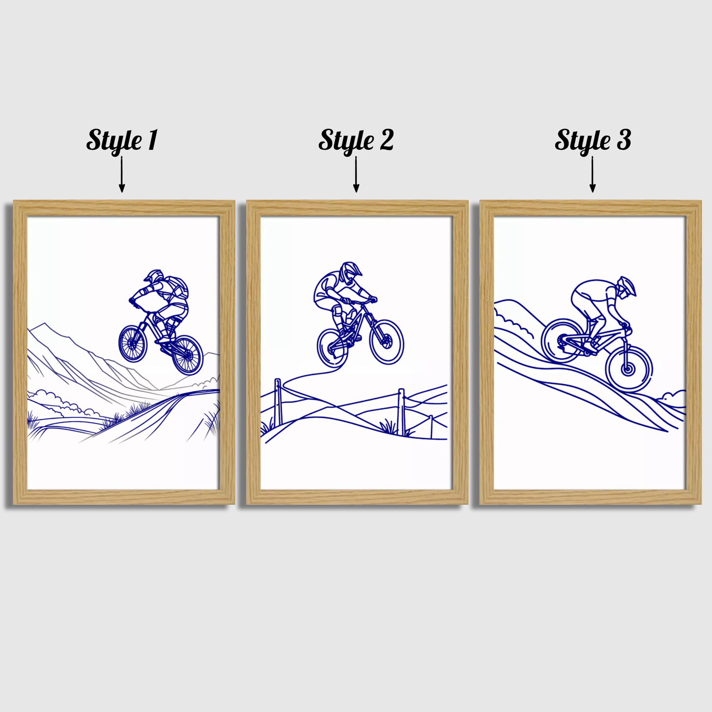 Blue Biking Print Set