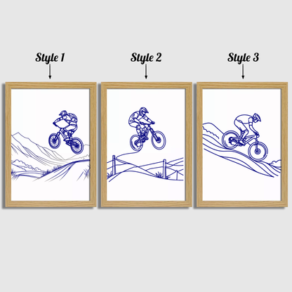 Blue Biking Print Set
