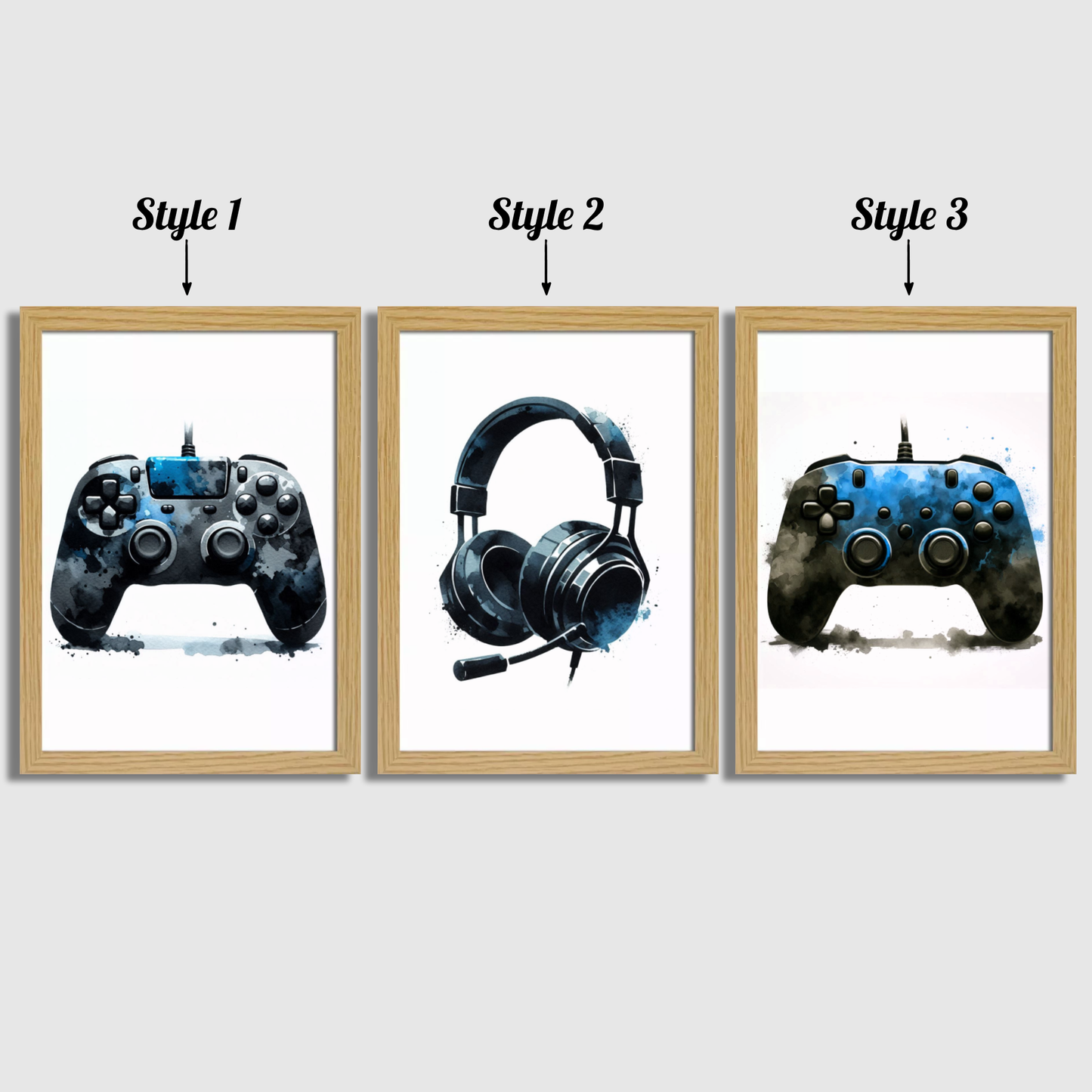 Blue Gaming Print Set